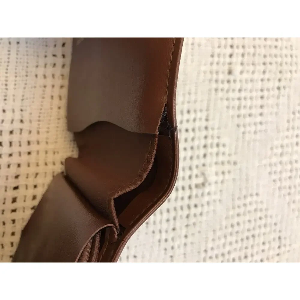 Vintage Avon Star Brand Clamshell Fold Out Dark Brown Cognac Coin Wallet